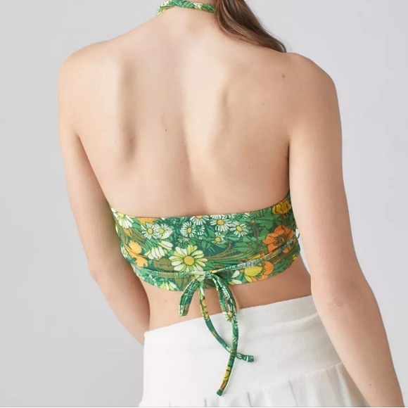 Urban Outfitters Green Retro Floral Halter
Sleeveless Crop Top Sz Medium - Picture 2 of 5